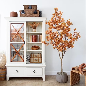 Nearly Natural 7ft Autumn Fall Eucalyptus Tree