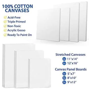 KEFF Super Deluxe All-Inclusive Art Supplies for Adults and Kids - 140 Pcs Professional Painting Kit with Canvas, Acrylic, Watercolor & Oil Paints, Aluminum Field & Wooden Easel & More