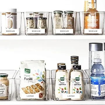 BINO Clear Plastic Storage Bins 2-Pack Organize Pantry Kitchen