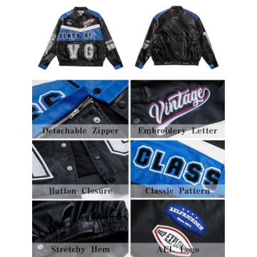 Aelfric Eden Color Block Leather Bomber Jacket Unisex Stylish Outfit