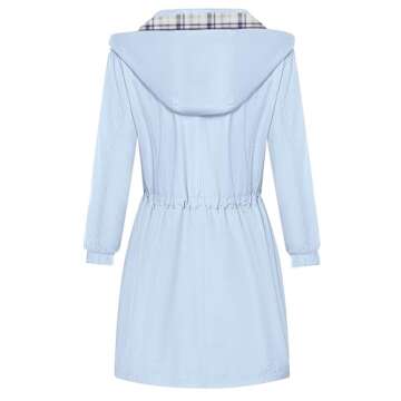 Womens Rain Jackets With Hood Lightweight Long Rain Coats For Women Waterproof Hiking Windbreaker Li...