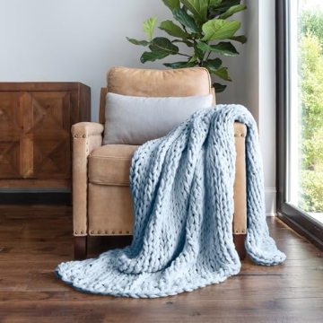 Linen Market Beddings Oversized Chunky Knit Throw Blanket-100% Ultra-Soft Acrylic Hypoallergenic - 4...