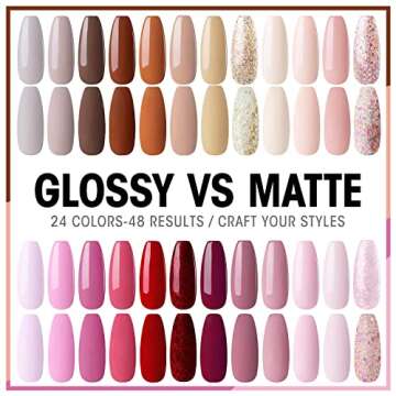 Gellen 24 Colors Gel Nail Polish Kit With UV/LED Light&Nail Drill, 72W Nail Dryer, Nail Art Tools With Top Base Coat, All-In-One Manicure Kit, Glitter Starter Set, Gift For Her, Desert Sunset