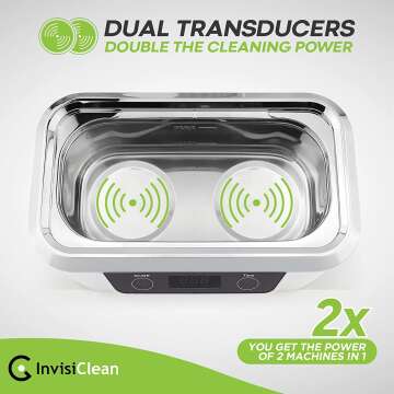 InvisiClean Ultrasonic Jewelry Cleaner with Stainless Steel