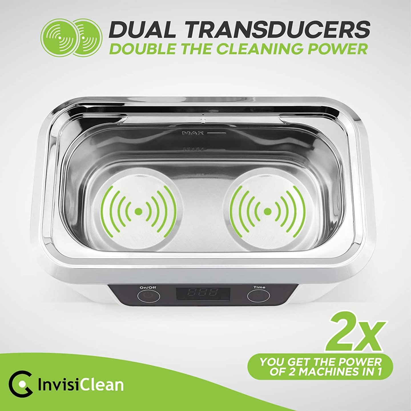 InvisiClean Ultrasonic Jewelry Cleaner with Stainless Steel