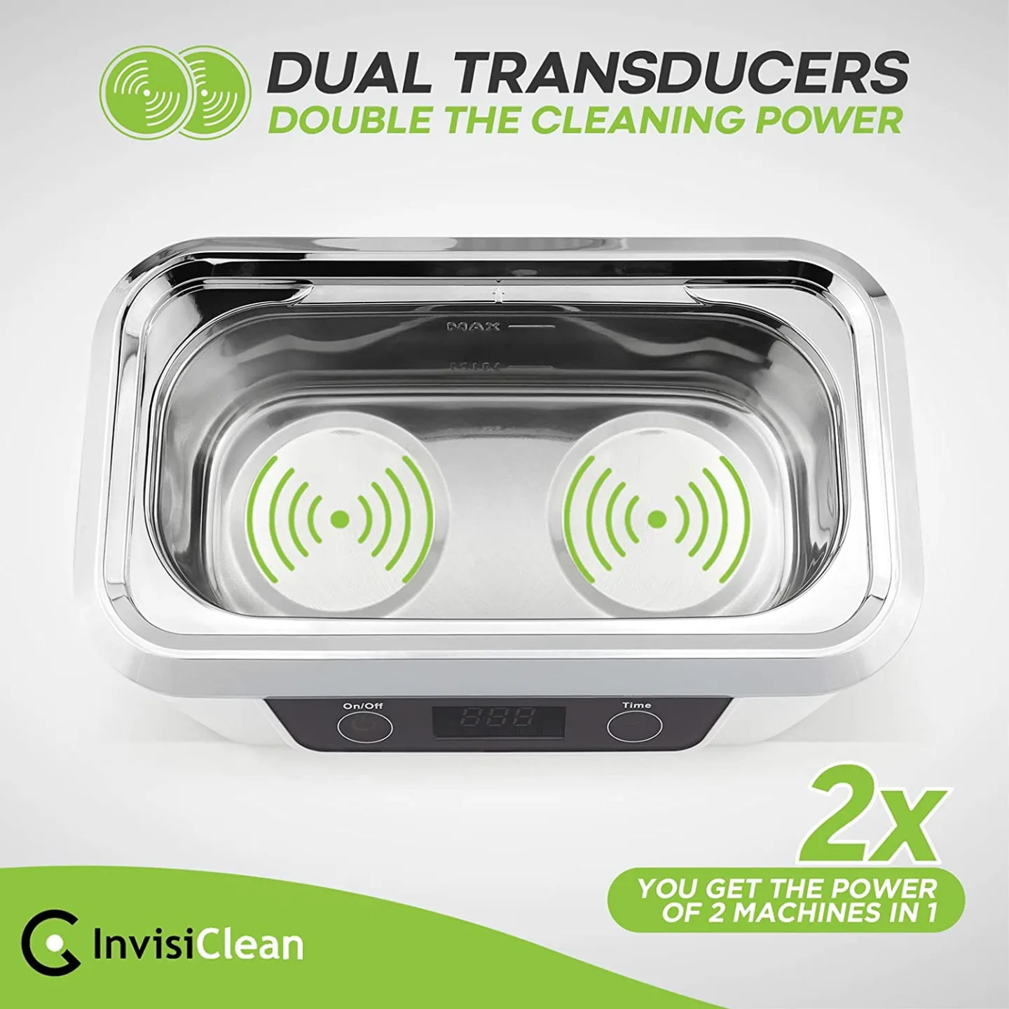 InvisiClean Ultrasonic Jewelry Cleaner with Stainless Steel