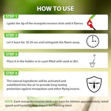 Natural Mosquito Repellent Sticks 120 PCS for Outdoors