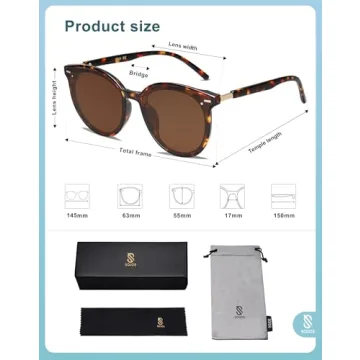 SOJOS Classic Round Sunglasses Lightweight UV400 Protection