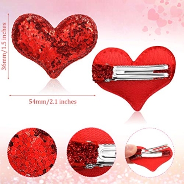 Syhood 9 Pieces Valentine's Day Heart Hair Clips Glitter Sequin Heart Hair Barrettes Heart Hair Clip for Valentines Hair Accessories Christmas Birthday Wedding Themed Party(Red, Rose Red, Pink)