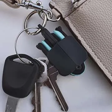 Hair Tie Hub Portable Hair Tie Holder: Stylish Hair Tie Organizer with 3 Bonus Hair Ties (Light Blue)