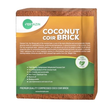 Premium Coco Coir Brick - 10LBS / 4.5KG - Makes 18-20 Gallons - OMRI Listed - Eco-Friendly - Low EC ...