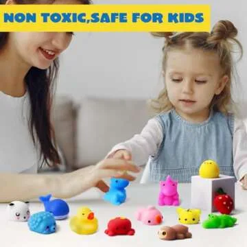 JOYIN Mochi Squishy Toy Set, 100 Pack Kawaii Squishies Party Favors for Kids, Stress Relief Fidget Toys, Birthday Gifts, Goodie Bag, Classroom Prizes