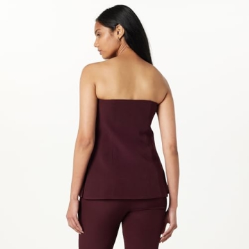 The Drop Stowe Woven Strapless Tunic in Raisin