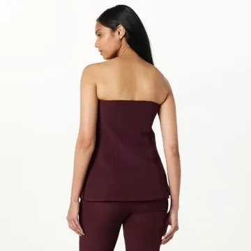 The Drop Stowe Woven Strapless Tunic in Raisin