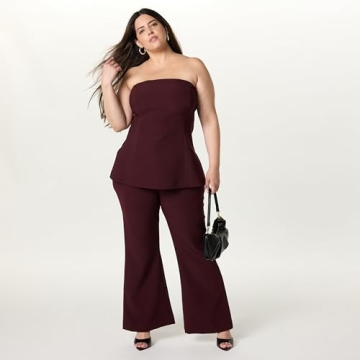 The Drop Stowe Woven Strapless Tunic in Raisin