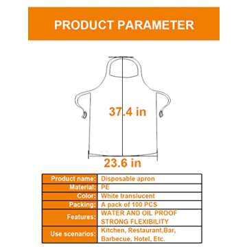 UniPleased Disposable Aprons - 100 Count for Any Mess