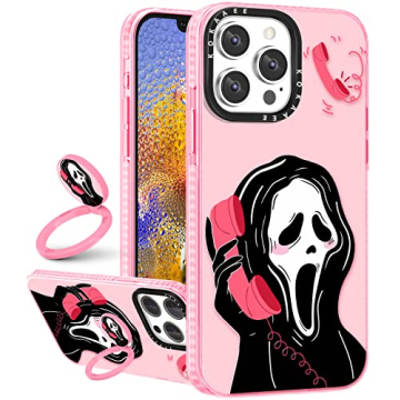 Kokaaee Cute Skull iPhone 14 Pro Max Case with Ring Holder