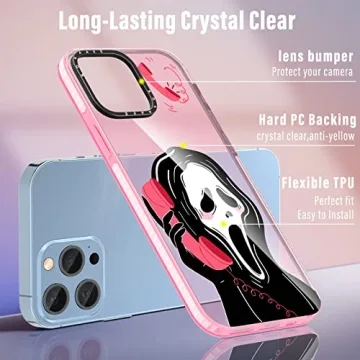 Kokaaee Cute Skull iPhone 14 Pro Max Case with Ring Holder