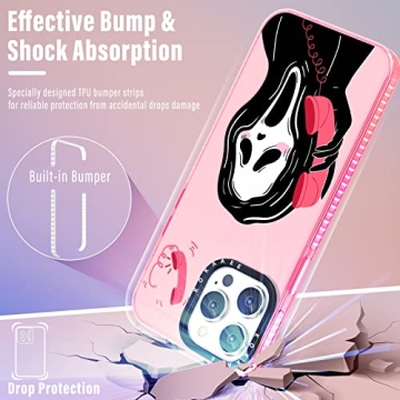 Kokaaee Cute Skull iPhone 14 Pro Max Case with Ring Holder