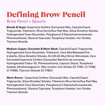 PYT Beauty Defining Brow Pencil, Medium Copper, For Auburn and Light to Medium Brown Hair, Hypoallergenic, Cruelty Free, 1 Count