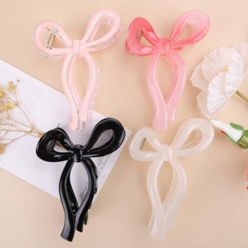 4 Pcs Bow Hair Clips Elegant Hair Claw Butterfly Hair Accessories for Girls Nonslip Butterfly Clips ...