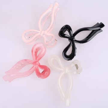 Elegant 4 Pcs Bow Hair Clips for Women and Girls