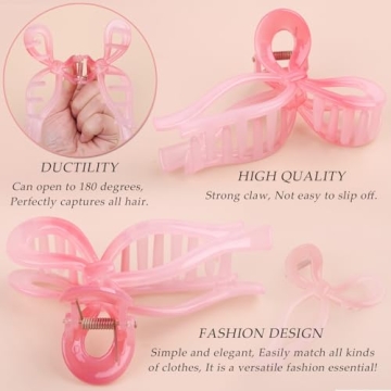 Elegant 4 Pcs Bow Hair Clips for Women and Girls