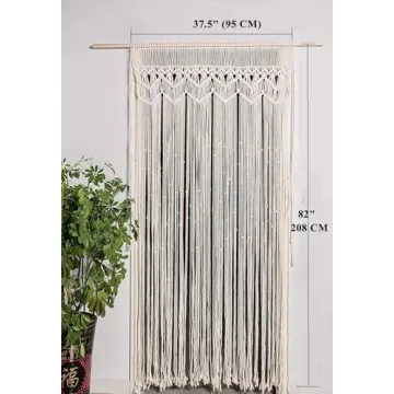 Hysunland Handmade Boho Macrame Curtain for Elegant Decor