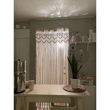 Hysunland Handmade Boho Macrame Curtain for Elegant Decor