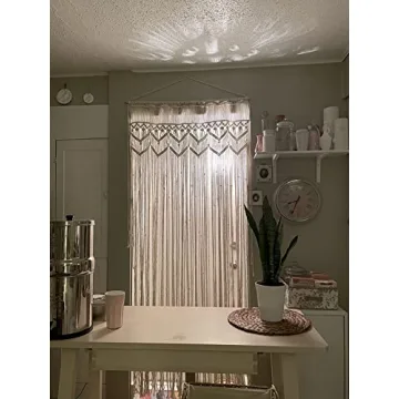Hysunland Handmade Boho Macrame Curtain for Elegant Decor