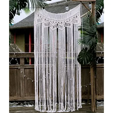 Hysunland Handmade Boho Macrame Curtain for Elegant Decor
