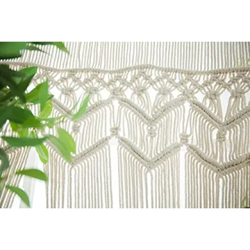 Hysunland Handmade Boho Macrame Curtain for Elegant Decor
