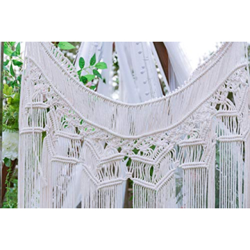 Hysunland Handmade Boho Macrame Curtain for Elegant Decor