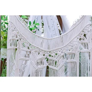 Hysunland Handmade Boho Macrame Curtain for Elegant Decor