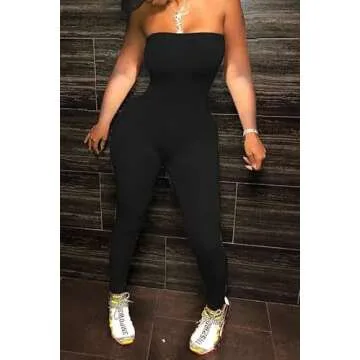 GOBLES Women's Sexy Off-The-Shoulder Jumpsuit