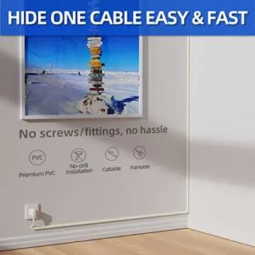 Cord Cover Wall, 142in One-Cord Channel Cord Hider Wall, Mini Size Wire Covers for Cords, Paintable Cable Concealer to Hide Speaker Wire, Ethernet Cable, CC05 Beige