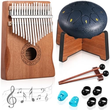 Resholder Musical Instruments Set: Rain Drum & Kalimba for All Skill Levels
