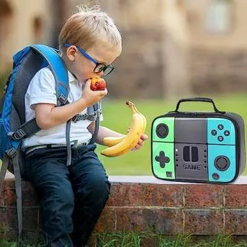 Tongtai Kids Lunch Box,Boy Insulated Lunch Boxes Game Leather Lunch Bag for School,Thermal Meal Cooler Lunch Bags for Boys Girls Kids Toddler Teen