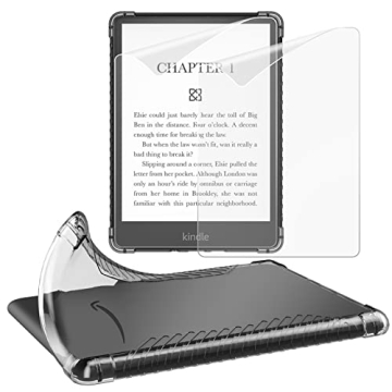 MoKo Clear Case and 2-Pack Screen Protector for 6.8" Kindle Paperwhite (11th Generation-2021) and Ki...
