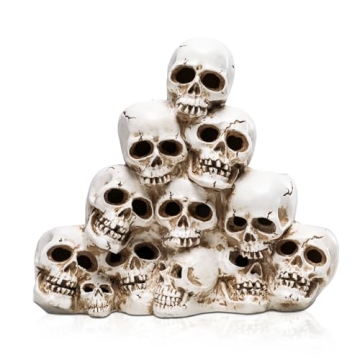 Eerie Skeleton Pyramid Halloween Decor with Lights