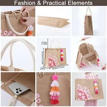 Itgowisa Personalized Pink Beach Tote Bag for Women