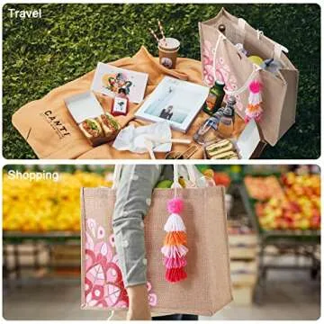 Itgowisa Personalized Pink Beach Tote Bag for Women