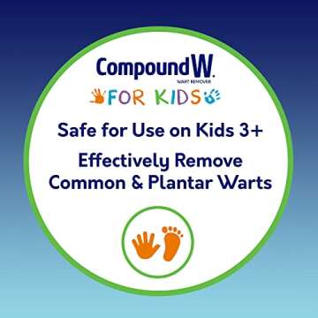 Compound W One Step Wart Remover Strips for Kids, 10 Medicated Strips for Wart Removal, 2 Pack