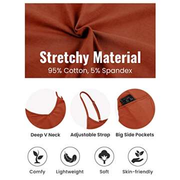 Lentta Women's Causal Jumpsuits V Neck Sleeveless Harem Overalls Stretchy Adjustable Strap Romper wi...