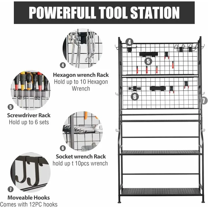 Alloy Steel Tool Storage Organizer for Garage