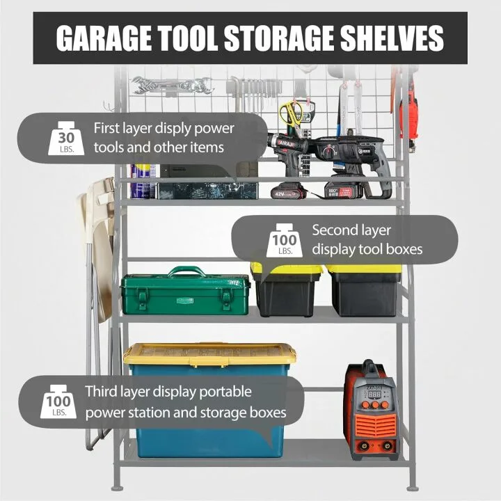 Alloy Steel Tool Storage Organizer for Garage