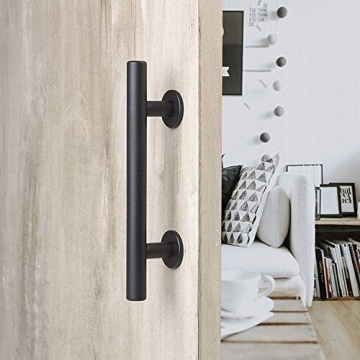 MJC Heavy-Duty Sliding Barn Door Hardware Kit with Latch