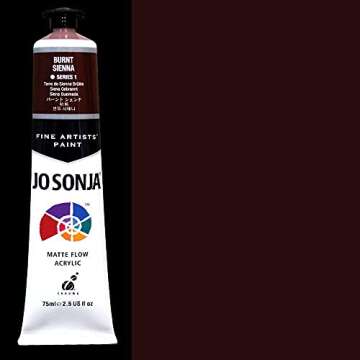 Jo Sonja Matte Flow Acrylic 75ml Tube - Rich Burnt Sienna Color for Artists