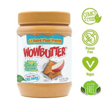 WowButter Natural Peanut Free Creamy 4.4lb Jars, 2 Pack Results