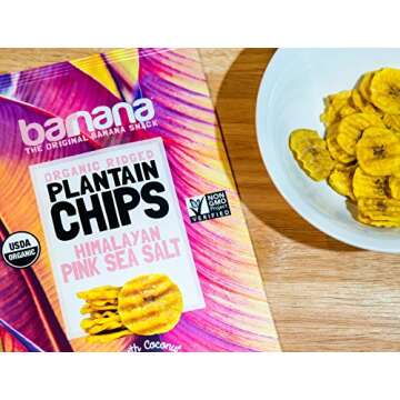 Barnana Organic Plantain Chips, Himalayan Pink Salt, Paleo, Vegan, Grain Free Chips,5 Ounce (Pack of 3)